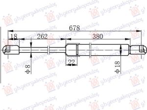 AMORTIZER GEPEK VRATA (678.5L-630N)