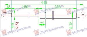 AMORTIZER GEPEK STAKLA (445L-220N)