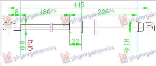 AMORTIZER GEPEK STAKLA (445L-220N)