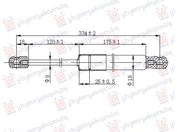 AMORTIZER GEPEK VRATA (334L-480N)